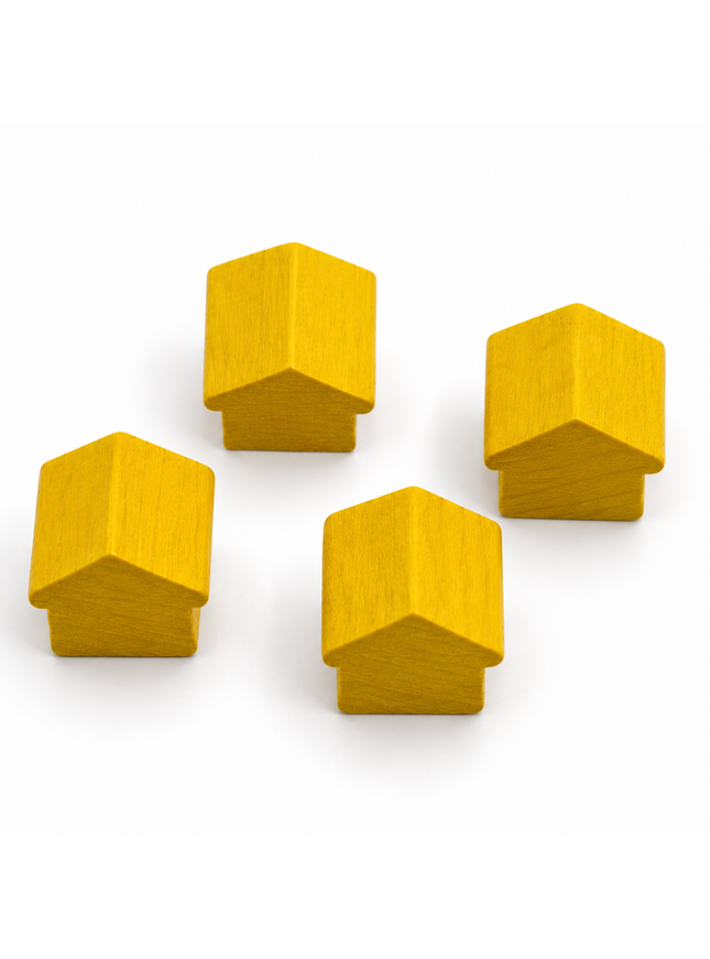 wooden hotel - approx. 12x13x12 mm - yellow