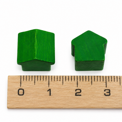 houten hotel - ca. 12x13x12 mm - groen