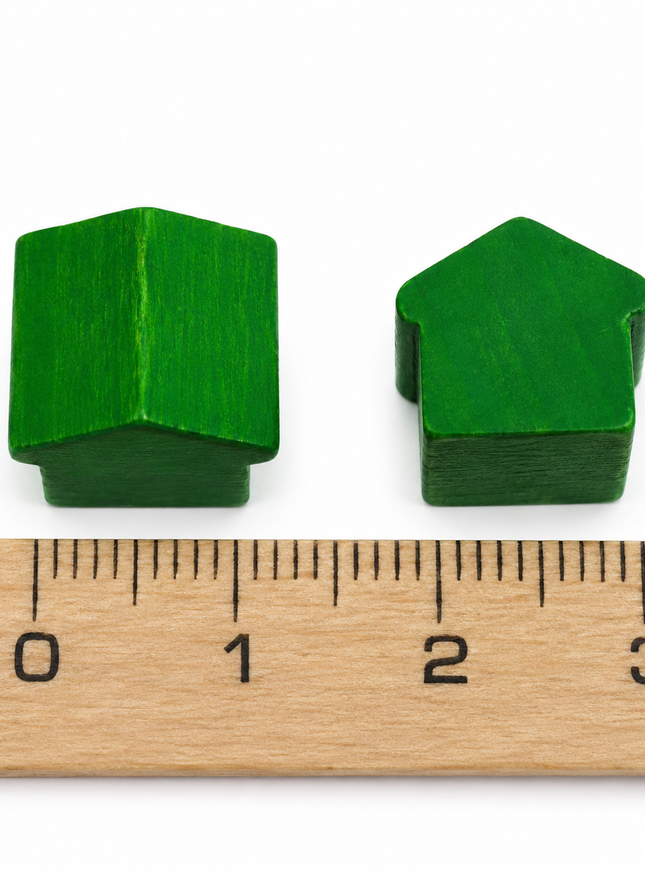 houten hotel - ca. 12x13x12 mm - groen