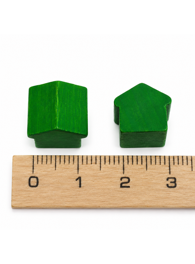wooden hotel - approx. 12x13x12 mm - green