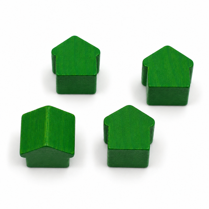 houten hotel - ca. 12x13x12 mm - groen