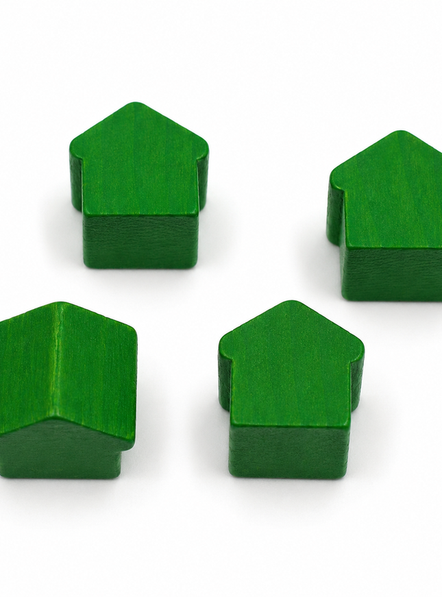 houten hotel - ca. 12x13x12 mm - groen
