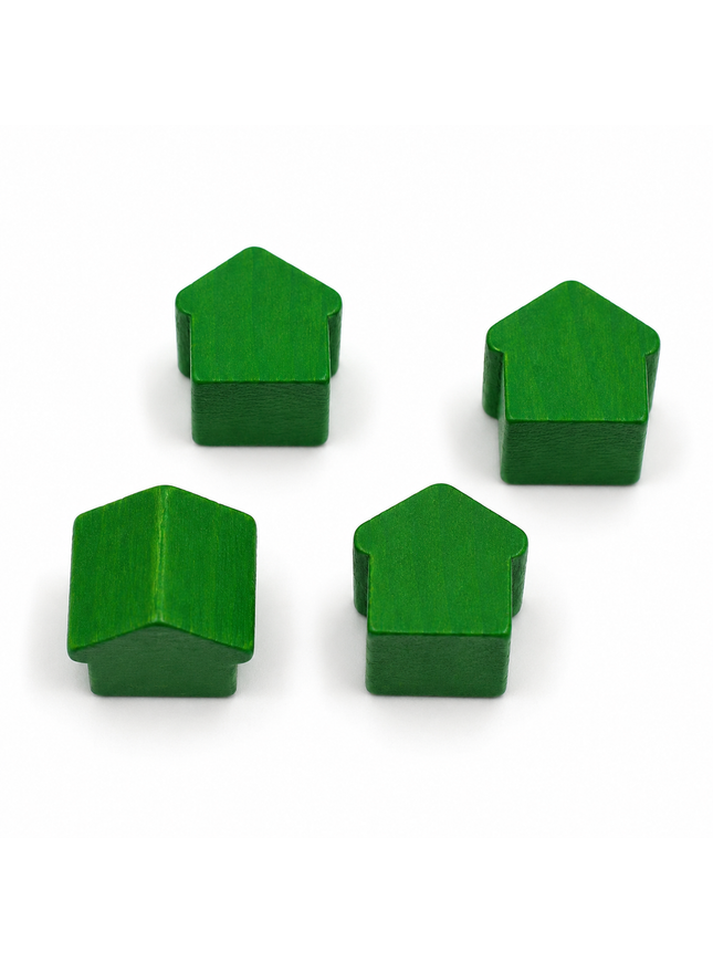 wooden hotel - approx. 12x13x12 mm - green