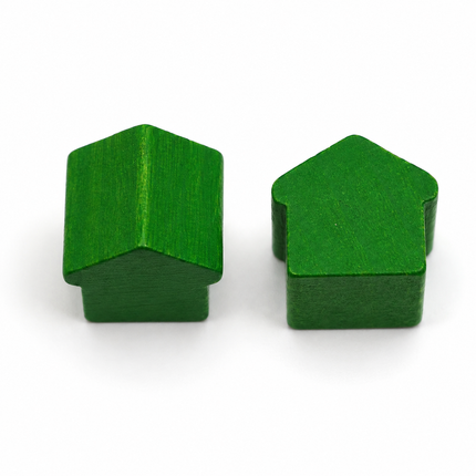 houten hotel - ca. 12x13x12 mm - groen