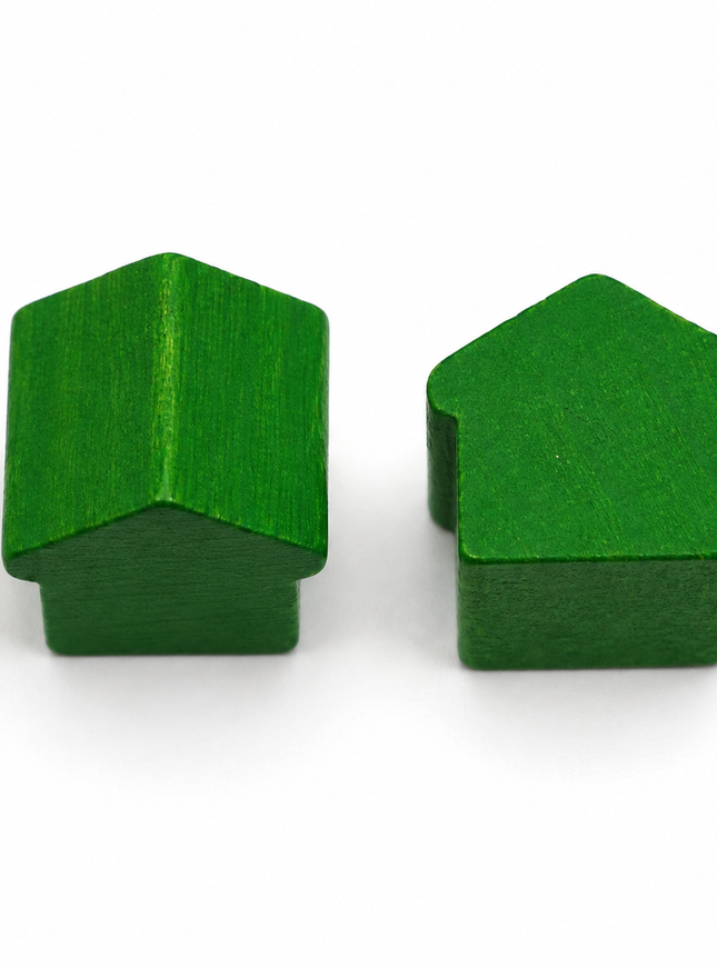 houten hotel - ca. 12x13x12 mm - groen