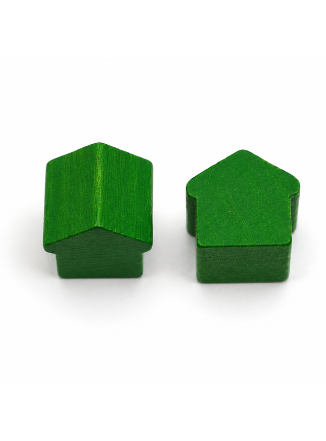 wooden hotel - approx. 12x13x12 mm - green