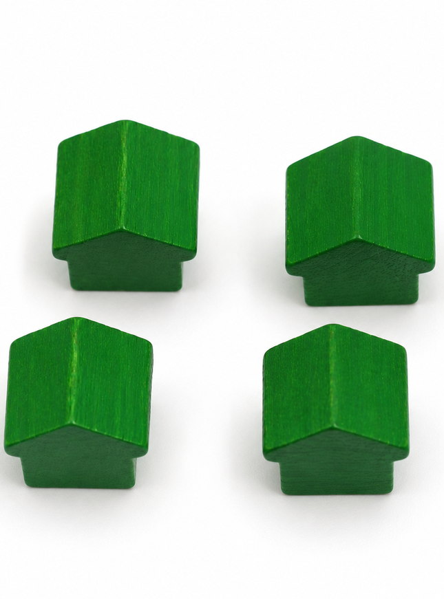 houten hotel - ca. 12x13x12 mm - groen