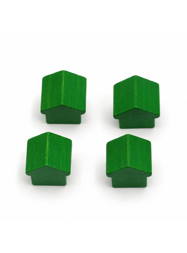 wooden hotel - approx. 12x13x12 mm - green