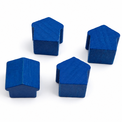 houten hotel - ca. 12x13x12 mm - blauw
