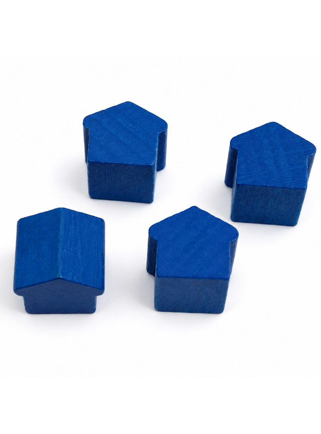 wooden hotel - approx. 12x13x12 mm - blue