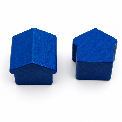 houten hotel - ca. 12x13x12 mm - blauw