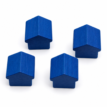 houten hotel - ca. 12x13x12 mm - blauw