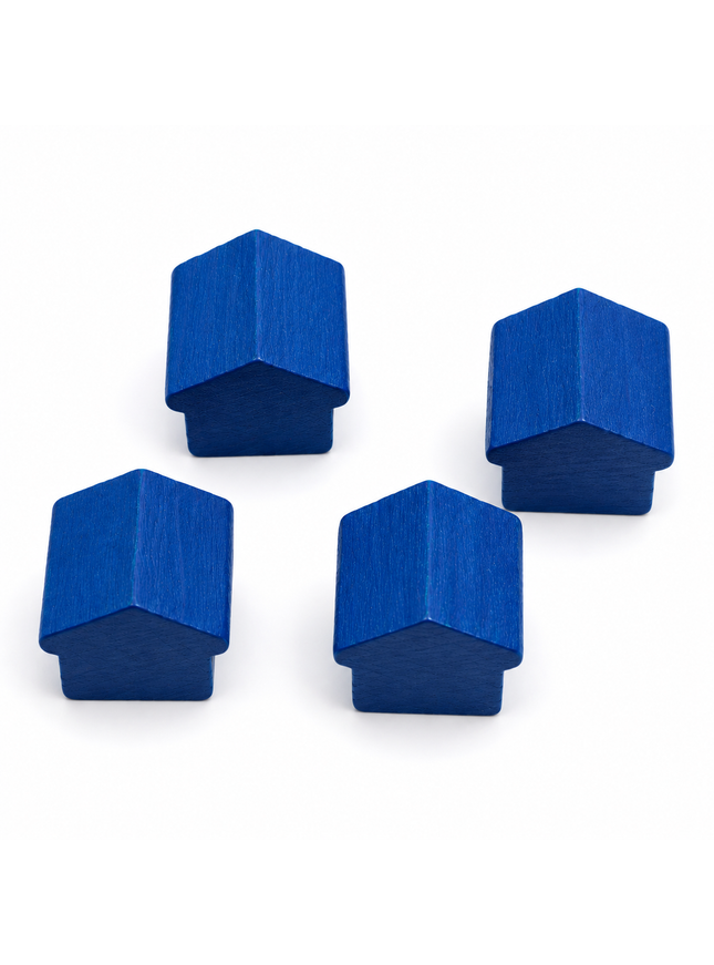wooden hotel - approx. 12x13x12 mm - blue