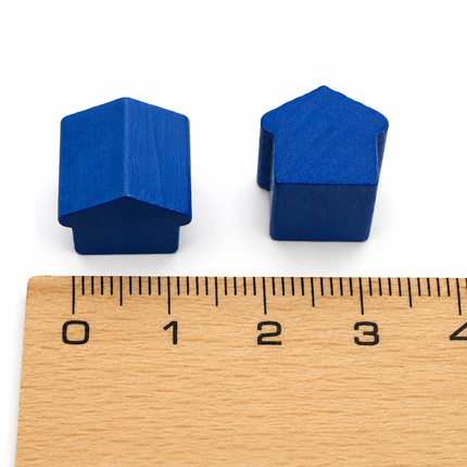 houten hotel - ca. 12x13x12 mm - blauw