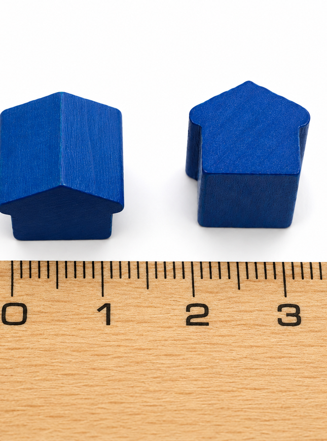 houten hotel - ca. 12x13x12 mm - blauw
