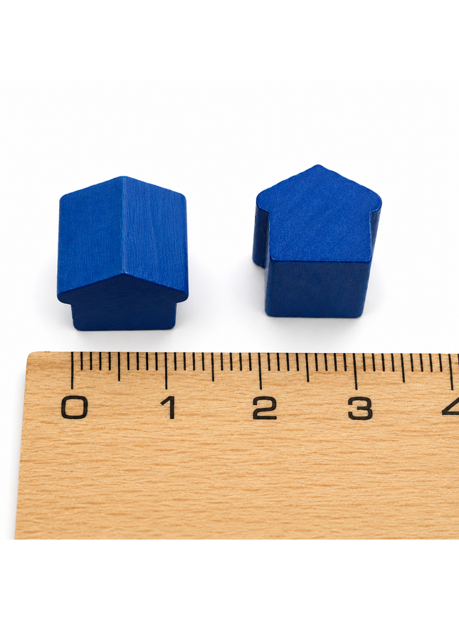 wooden hotel - approx. 12x13x12 mm - blue