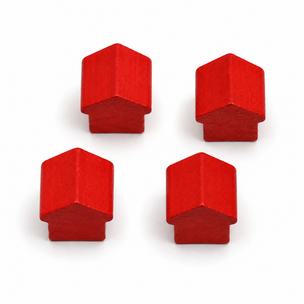 houten hotel - ca. 12x13x12 mm - rood