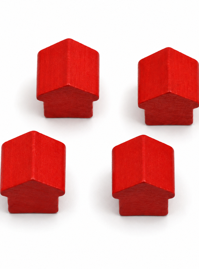 houten hotel - ca. 12x13x12 mm - rood