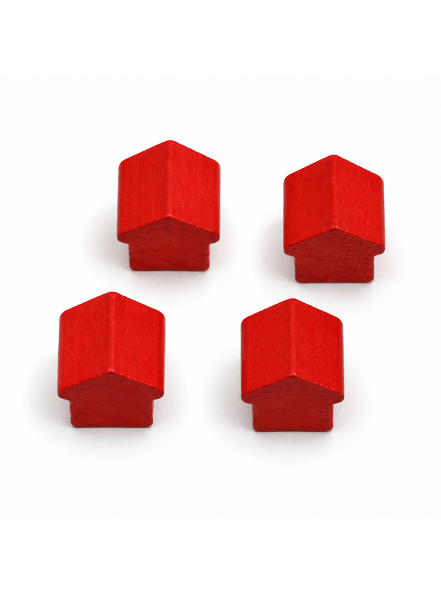 wooden hotel - approx. 12x13x12 mm - red