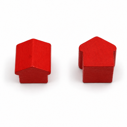 houten hotel - ca. 12x13x12 mm - rood