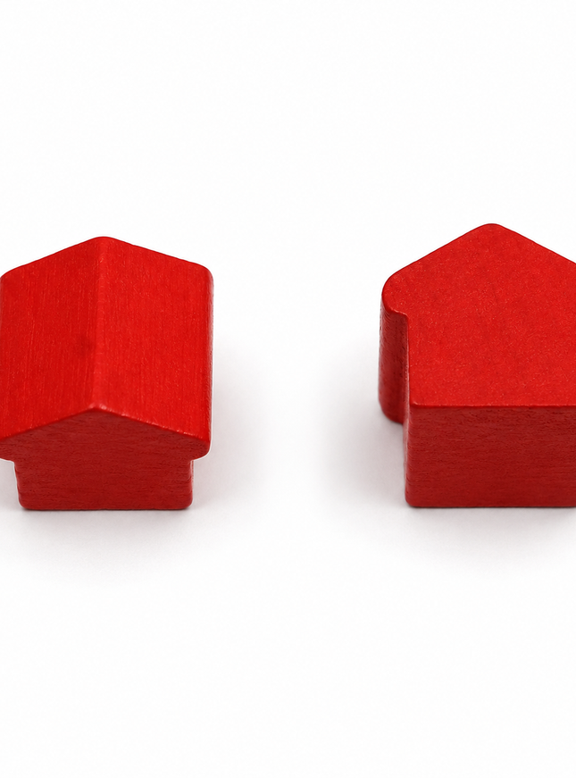 houten hotel - ca. 12x13x12 mm - rood