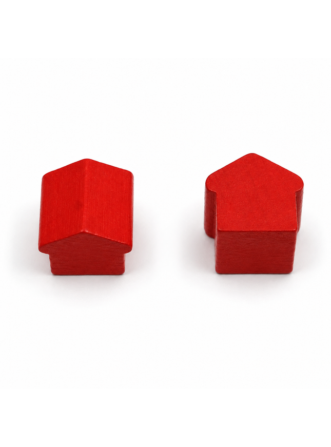 wooden hotel - approx. 12x13x12 mm - red
