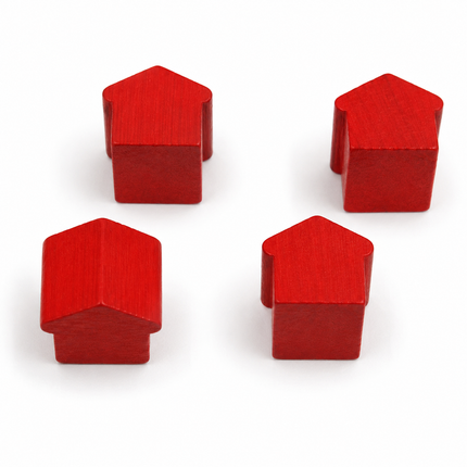 houten hotel - ca. 12x13x12 mm - rood
