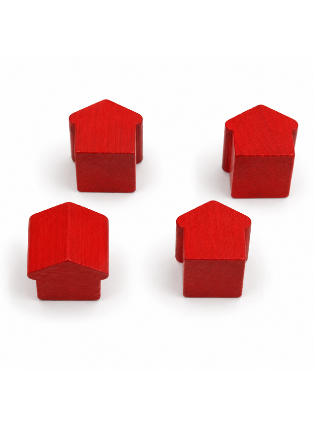 wooden hotel - approx. 12x13x12 mm - red