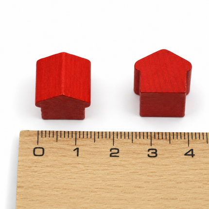 houten hotel - ca. 12x13x12 mm - rood