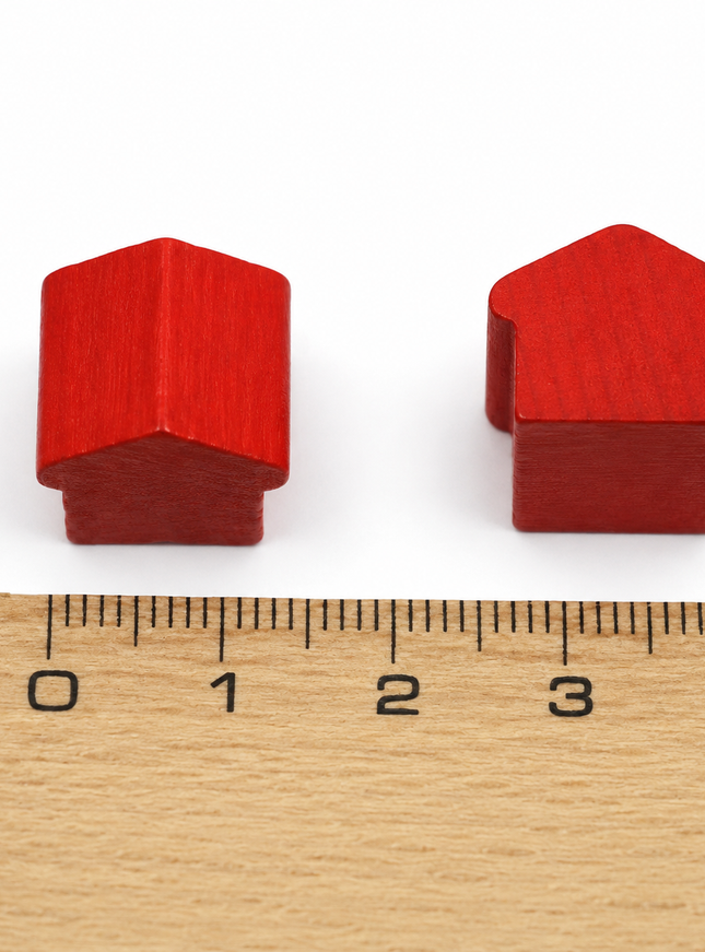 houten hotel - ca. 12x13x12 mm - rood