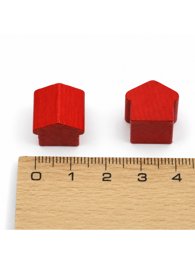 wooden hotel - approx. 12x13x12 mm - red