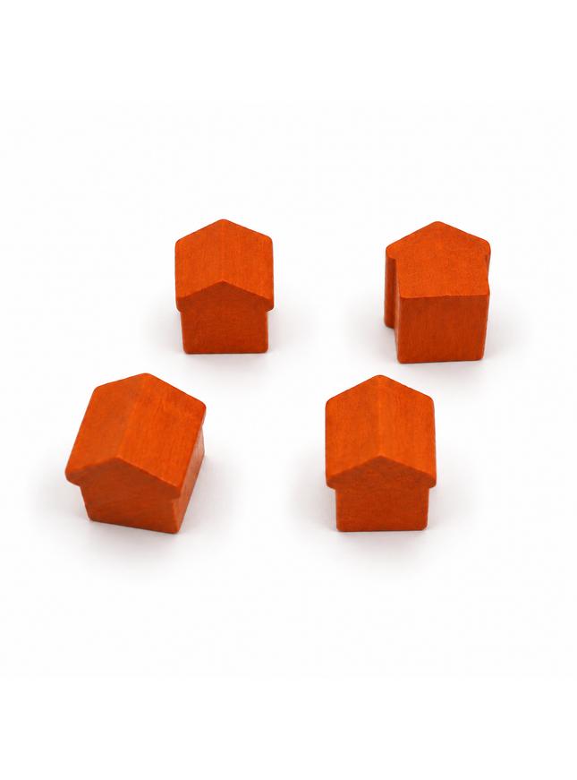 wooden hotel - approx. 12x13x12 mm - orange
