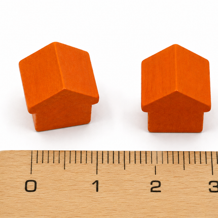 houten hotel - ca. 12x13x12 mm - oranje