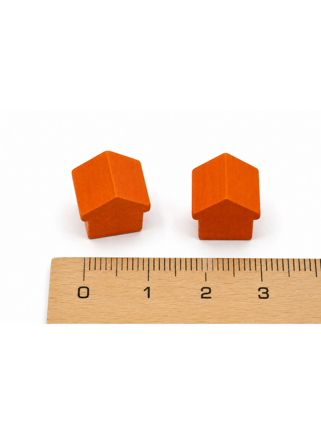 wooden hotel - approx. 12x13x12 mm - orange