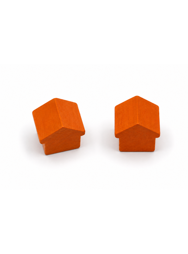 wooden hotel - approx. 12x13x12 mm - orange