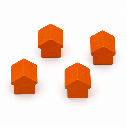 houten hotel - ca. 12x13x12 mm - oranje
