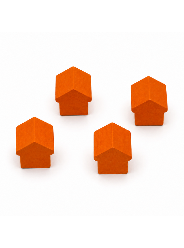 wooden hotel - approx. 12x13x12 mm - orange