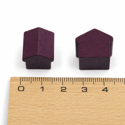 houten hotel - ca. 12x13x12 mm - paars