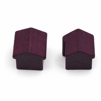 houten hotel - ca. 12x13x12 mm - paars