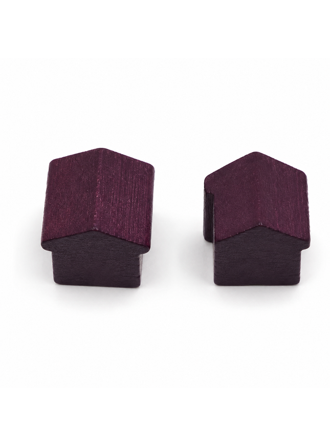 wooden hotel - approx. 12x13x12 mm - purple