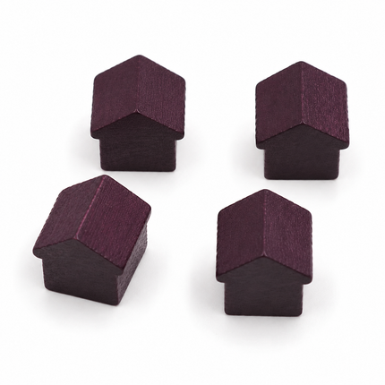 houten hotel - ca. 12x13x12 mm - paars