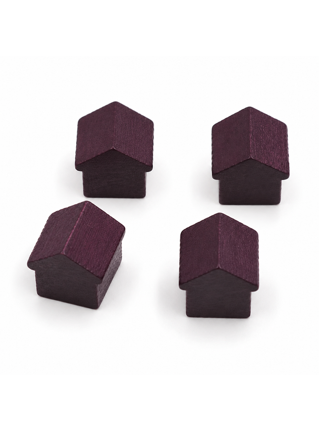 wooden hotel - approx. 12x13x12 mm - purple