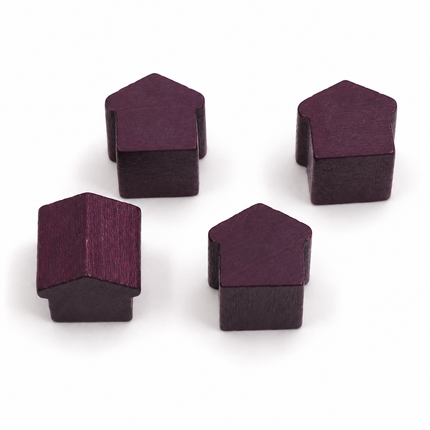 houten hotel - ca. 12x13x12 mm - paars