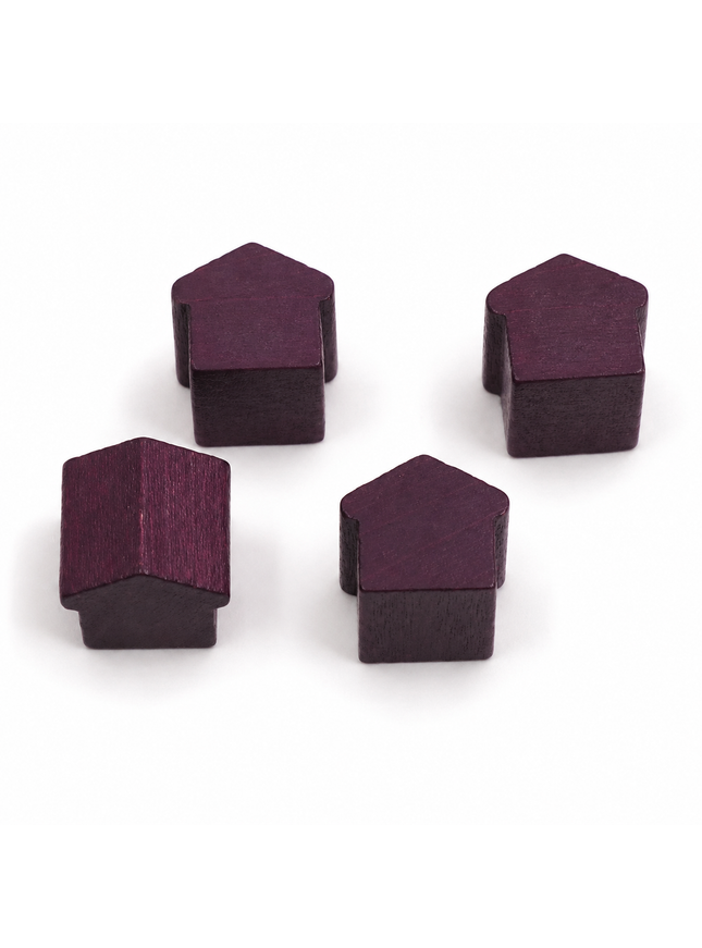 wooden hotel - approx. 12x13x12 mm - purple