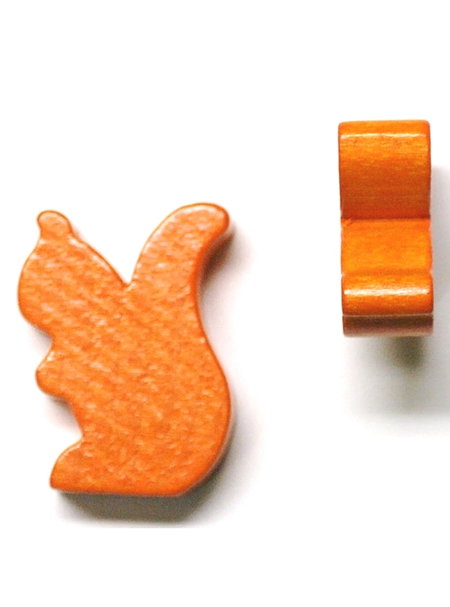 houten figuur eekhoorn oranje - ca. 19x25x8 mm