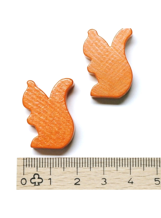 houten figuur eekhoorn oranje - ca. 19x25x8 mm