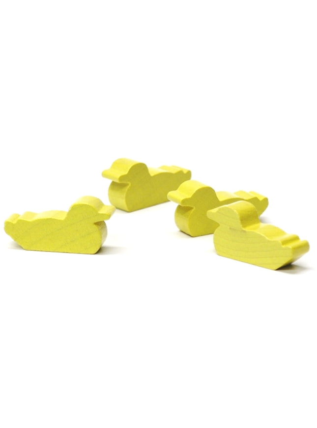 houten figuur eend geel - ca. 30x15x8 mm