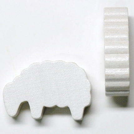 houten figuur schaap wit - ca. 30x19x8 mm