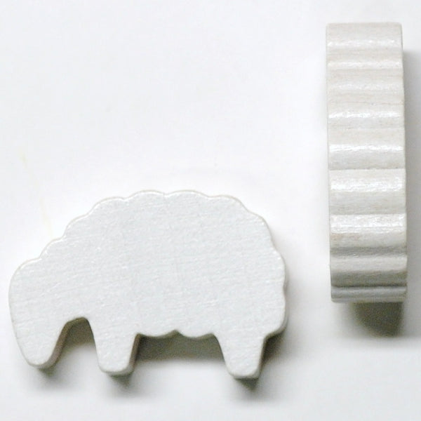 houten figuur schaap wit - ca. 30x19x8 mm
