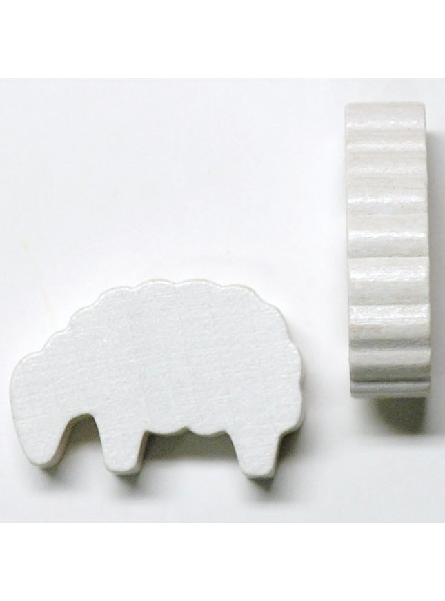 houten figuur schaap wit - ca. 30x19x8 mm